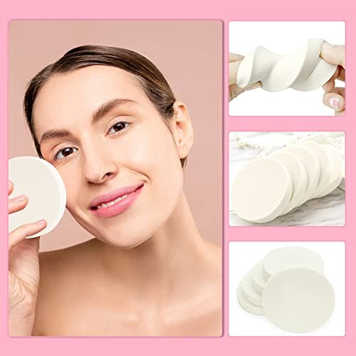 48-Piece White Makeup Sponge Set – Round Foam Powder Puffs for Wet & Dry Use, All Skin Types - görsel 12