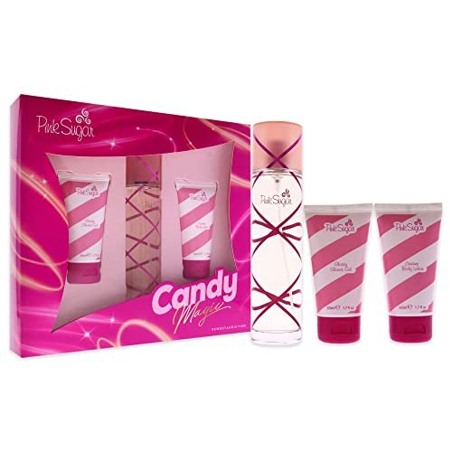 Aquolina Pink Sugar Candy Magic Women's 3.4oz EDT Spray, 1.7oz Shower Gel & Body Lotion Gift Set - görsel 6