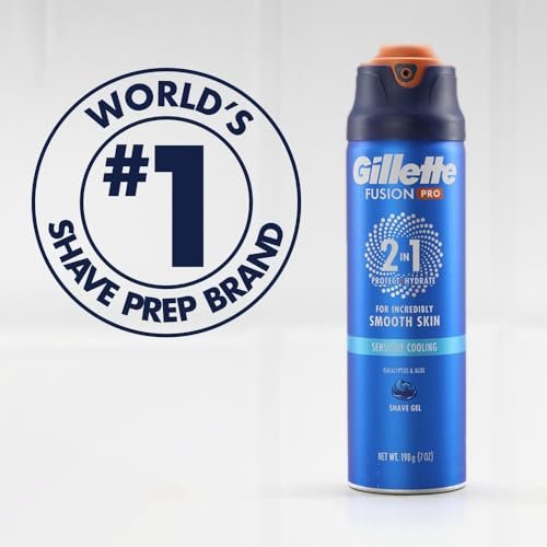 Gillette PRO Shaving Gel for Men – Cools to Soothe Skin & Hydrates Facial Hair, ProGlide Sensitive 2-in-1 Shave Gel, 7 oz - görsel 14