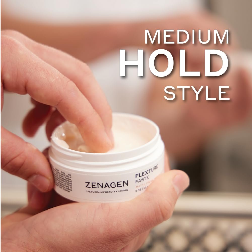 ZENAGEN Flexture Paste | Matte Finish, Medium Hold Styler, Microfiber Formula with Geranium Extract + Aloe Leaf Juice, Vegan, Plant-Based, All Hair Types, 2 oz Avelisse