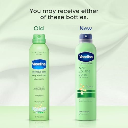 Vaseline Cocoa Radiant+ Aloe Soothe Spray Variety 2-Pack – Non-Greasy, Fast-Absorbing All-Over Moisturizer for Dry Skin, 6.5 Oz Each Avelisse