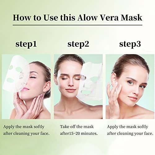 YAFUSIPE Aloe Vera Sheet Mask – Hydrating Face Masks for All Skin Types, Soothing Facial Mask Pack of 10 - görsel 12