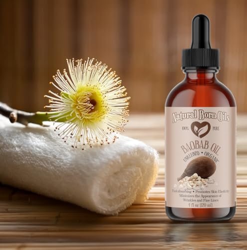 Natural Born Oils 4oz Baobab Oil – 100% Pure, Organic, Cold-Pressed, Unrefined, Non-Comedogenic Face & Body Moisturizer with Pump & Dropper - görsel 18