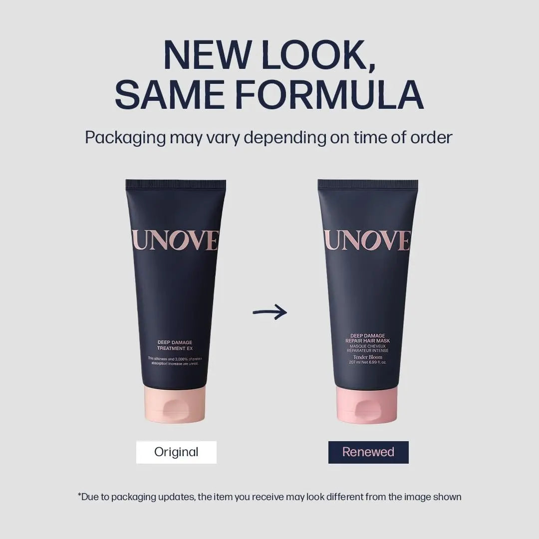 UNOVE Deep Damage Repair Hair Mask - Protein Hair Treatment for Damaged, Dry, Frizzy Hair - Deep Conditioning Keratin Mask - Korean Hair Care - Tender Bloom, 7 fl oz Avelisse