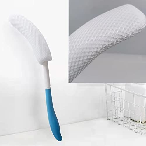 YF-ANEN Long Anti-Slip Curved Handle Bath Body Brush – 15.33 Inch for Elderly, Pregnant Women, and Middle Aged - görsel 6