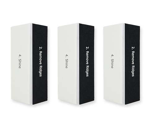 Professional 4-Way Nail Buffer Buffing Block for Manicure - Black/White, 3-Pack - görsel 6