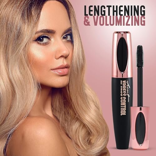 Secret Xpress Control Silk Fiber Mascara 4D – Lengthening & Thickening, Long Lasting & Smudge-Proof (2-Pack, Black) Avelisse