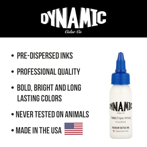 Dynamic Color Co Triple White Tattoo Ink – 1oz Bottle for Crisp White Lines & Highlights - görsel 10