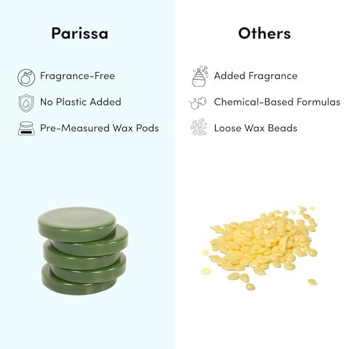 Parissa Hard Wax Refill Pods – 15 Pods (13.2 oz) No-Strip Hot Wax with Natural Beeswax for Brazilian, Bikini & Facial Hair Removal, Sensitive Skin Avelisse