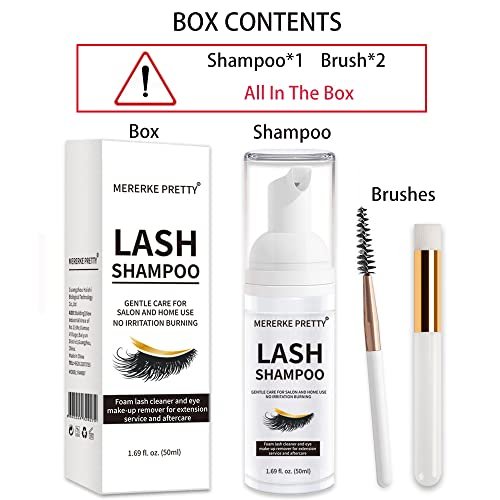 Gentle Eyelash Extension Cleanser - Foaming Lash Shampoo & Makeup Remover with Brushes & Rinse Bottle, 50ml - görsel 18