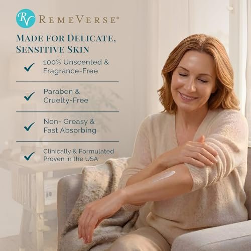 RemeVerse Radiation Cream – Unscented, Gentle, Hyaluronic Acid, Peptides & Calendula for Burns, Soothing & Hydrating Sensitive Skin – 6 fl oz Avelisse