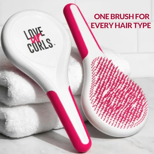 Love Ur Curls Detangling Hairbrush for Curly, Wavy & Coily Hair – Glide-Through Brush for Tangled Hair – Reduces Breakage & Pulling – Wet or Dry Styling – Curl Defining Hair Brush Avelisse