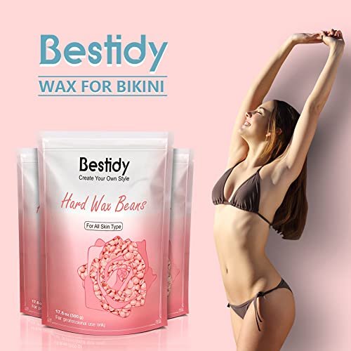 Bestidy Hard Wax Beads for Hair Removal – 500g Rose Pink Refill for Coarse Hair, All Body & Bikini Areas, Women & Men Avelisse