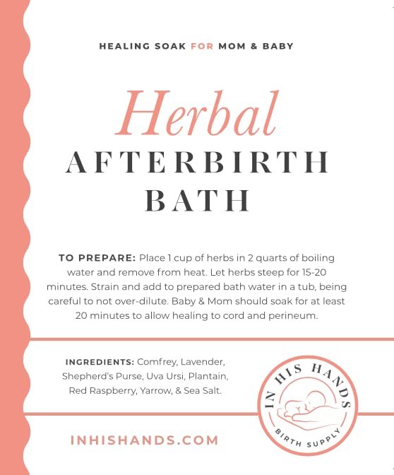 Herbal Postpartum Bath by in His Hands - 12 oz Handmade Soothing Herbs & Sea Salt for Postpartum Recovery, Relaxing Healing Bath Avelisse