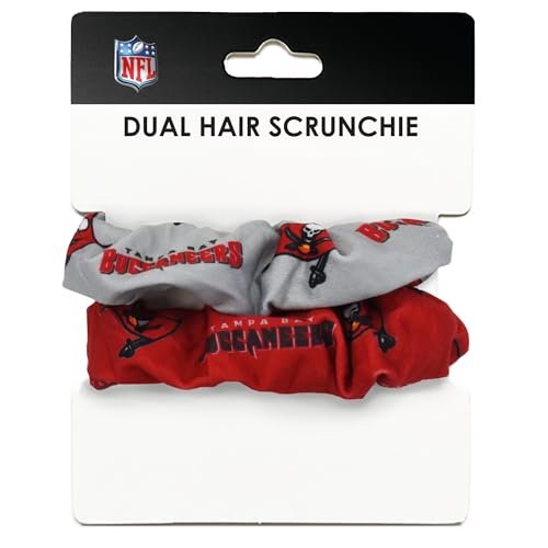 Littlearth NFL Tampa Bay Buccaneers Dual Hair Twist Scrunchie - Officially Licensed Set of 2 - Team Colors - görsel 2
