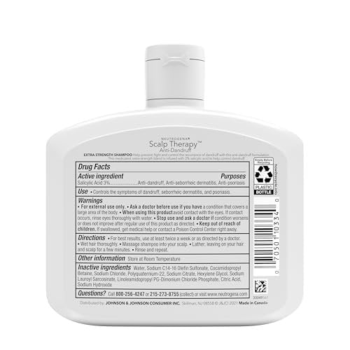 Neutrogena Scalp Therapy Anti-Dandruff Extra Strength Medicated Shampoo with 3% Salicylic Acid, Fragrance Free, 12 fl. oz - görsel 16