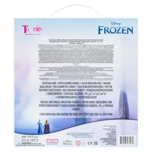 Townley Girl Disney Frozen Peel-Off Nail Polish Set - 18 Pc with Gems, Shimmery & Opaque Colors for Girls Ages 3+ Avelisse