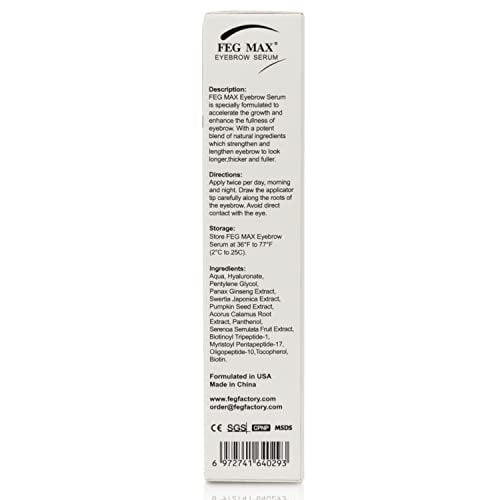 FEG Max Eyebrow Enhancer Growth Treatment Serum - Non-Irritating Brow Serum for Lengthening and Thickening Eyebrows (0.2 Fl Oz) - görsel 16