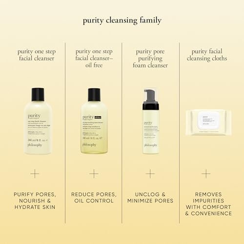 philosophy purity made simple pore purifying foaming facial cleanser - with papaya enzyme & glycolic acid - face wash removes dirt and impurities from pores - 5 fl oz Avelisse