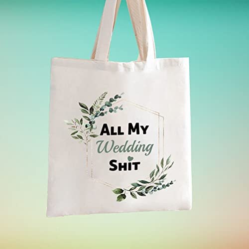 TSOTMO Bride To Be Gift Floral Bride Wedding Day Emergency Kit Tote Bag – Beige Canvas Cosmetic Bag - görsel 14