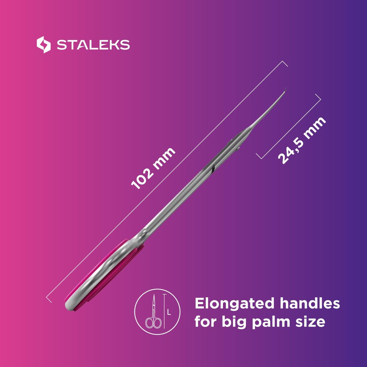 Staleks Professional Cuticle Scissors – Stainless Steel, Extra Fine Curved Blades – Smart 41 Type 3 SS-41/3 - görsel 14