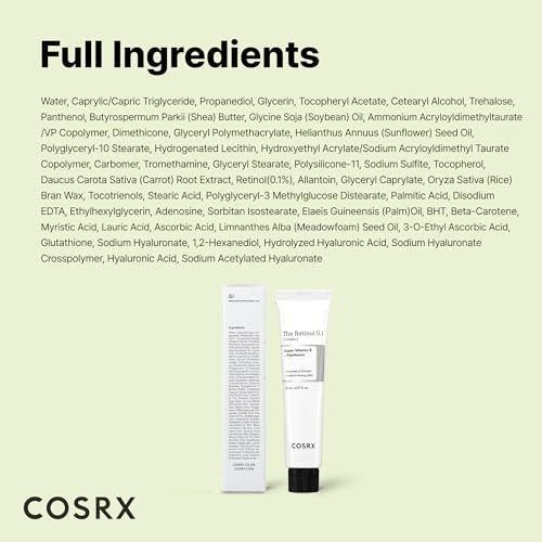 COSRX Retinol 0.1% Cream - Anti-Aging Eye & Neck Cream for Firming, Reducing Wrinkles & Fine Lines - Gentle Daily Korean Skincare (0.67 oz) - görsel 18