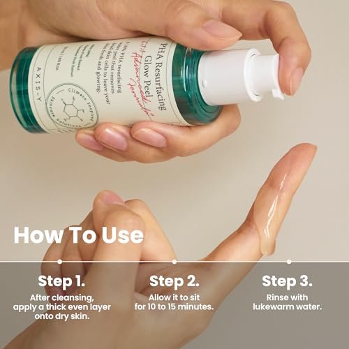 AXIS-Y PHA Resurfacing Glow Peel - 10% PHA Fruit Extract Mild Peeling Gel Exfoliator for Glass Skin Avelisse