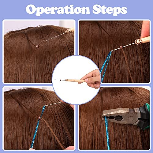 ELASO 16 Colors Hair Tinsel Kit - 48 Inch 3300 Strands Silicone Tinsel Hair Extensions for Fairy, Christmas, Halloween, Cosplay, Party, Highlights and Sparkling Glitter Hair - görsel 14