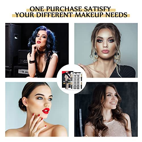 Cintizon Magnetic Eyelashes Natural Look – 10 Pairs Reusable False Lashes with 4 Tubes Magnetic Eyeliner & Tweezer - görsel 14