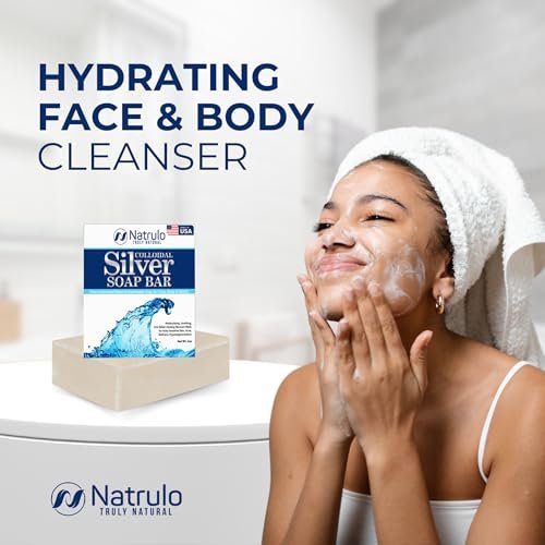 Natrulo Colloidal Silver Soap Bar – Unscented 4oz Handmade Natural Cleanser for Face, Body & Hands, Moisturizing Itch Relief Wash for Sensitive Skin, Acne, Hyperpigmentation - görsel 14