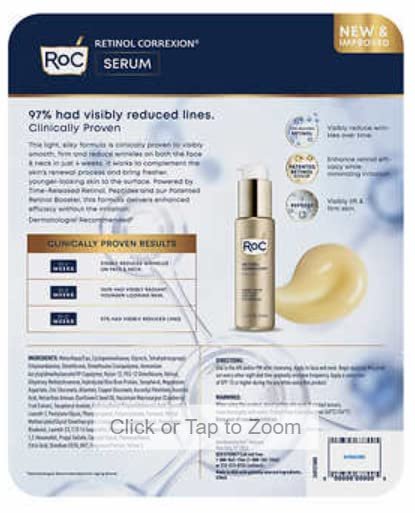 RoC Retinol Correxion Serum - Firms & Reduces Wrinkles, 1.7 fl oz (2 Pack) Avelisse
