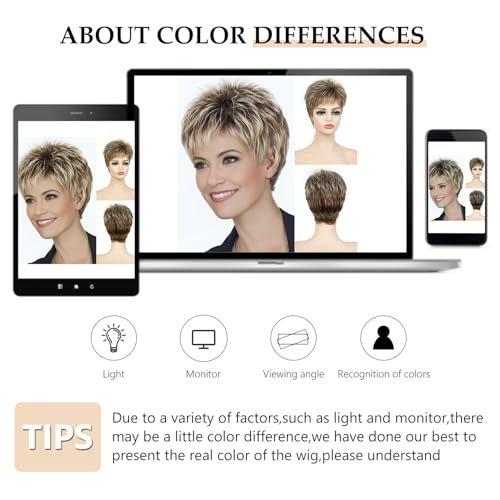 SEVENCOLORS Short Pixie Cut Wig - Blonde with Dark Roots, Synthetic Hair for Women Avelisse
