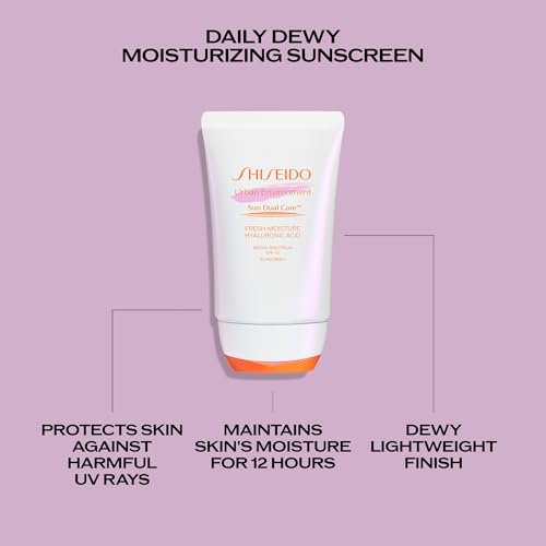 Shiseido Urban Environment Fresh-Moisture Sunscreen SPF 42 - 50 mL - UVA/UVB Protection, 12-Hour Hydration, Water Resistant 40 min, Non-Comedogenic Avelisse