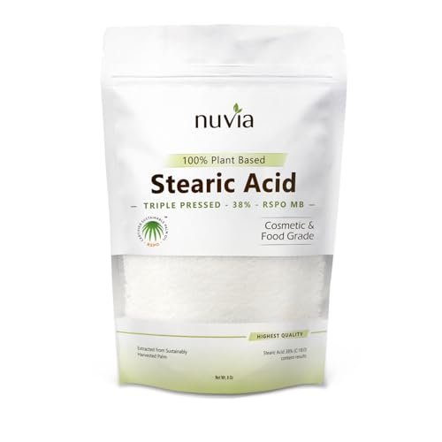 Stearic Acid - 100% Plant Based, Food Grade, Triple Pressed, Certified Sustainable, by Nuvia Organics; 8oz - görsel 2