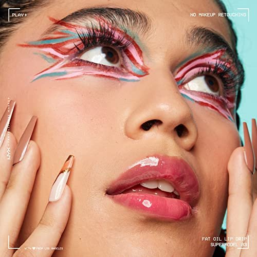NYX PROFESSIONAL MAKEUP Fat Oil Lip Drip - Supermodel (Shimmering Magenta) | Moisturizing Lip Oil Gloss | Vegan Tinted Formula | Up to 12 HR Hydration - görsel 16