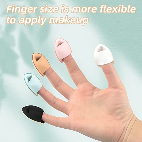 bAnpinSH Finger Puff 12-Pack: Mini Makeup Sponges for Foundation, Concealer & Eyeshadow (5 Colors) - görsel 14