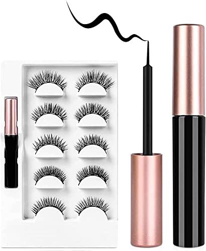 AOMIG Magnetic Eyelashes with Eyeliner Kit – 5 Pairs Natural Look False Lashes with Applicator, Waterproof Eyeliner Reusable Fake Lashes for Makeup Eyelashes Extension (Black) - görsel 13