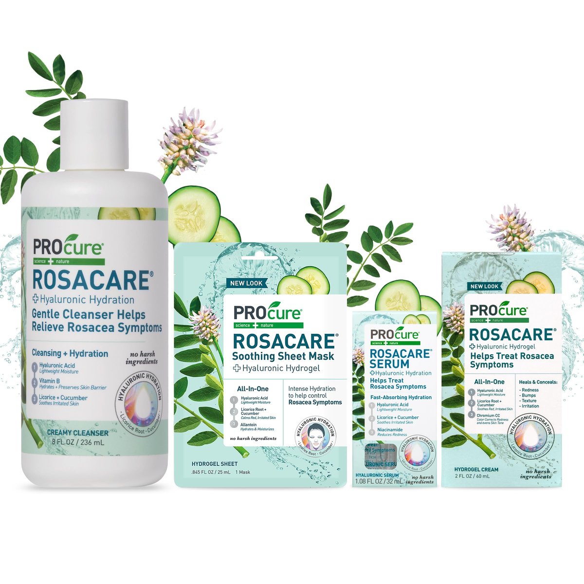 PROcure Rosacare Face Serum – Hyaluronic Acid, Niacinamide & Licorice Root for Redness Relief, Hydration & Sensitive Skin (1.08 fl oz) Avelisse