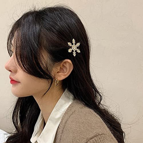 4 Pack Snowflake Rhinestone Hair Clips - Winter Holiday Crystal Hairpin Barrette Wedding Bridal Hair Accessories for Women Girls - görsel 14