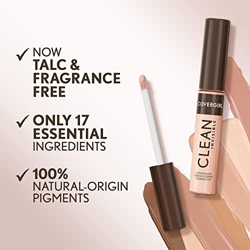 COVERGIRL Clean Invisible Concealer - Light Ivory 103, Lightweight Hydrating Vegan Formula, 0.23 oz - görsel 12