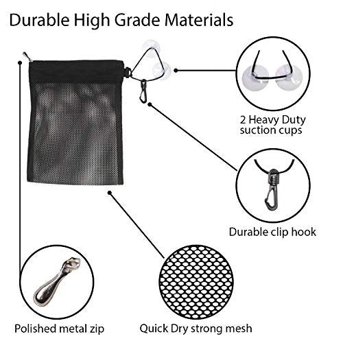 Naroa Waterproof Multifunctional Toiletry Shower Bag for Gym, Travel, Business – Foldable Portable Hanging Bathroom Mesh Caddy with Wet & Dry Storage Suction Hook Tote for Men Women - görsel 14