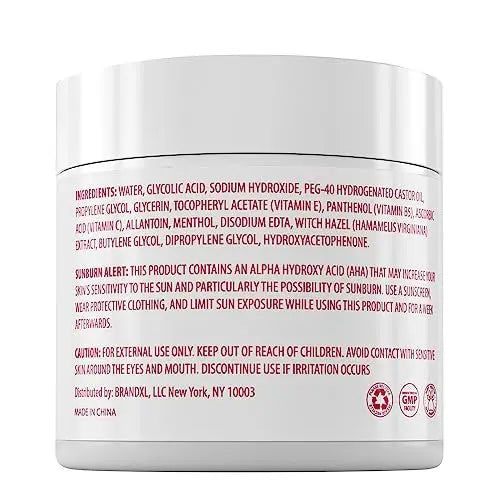 20% Glycolic Acid Pads (50 Pads) - Exfoliating Face Pads for Chemical Peel at Home - Glycolic Acid Peel with Vitamin C for Acne and Radiant Skin Avelisse