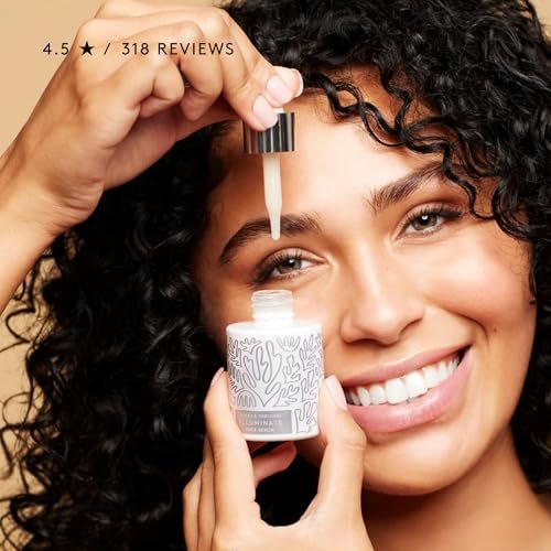 Naked & Thriving Illuminate BC+ Face Serum – Hyaluronic Acid, Vitamin C, Bakuchiol – Organic, Vegan, Naturally-Derived – for Mature Skin, Dark Spots & Wrinkles (1 fl oz / 30 mL) Avelisse