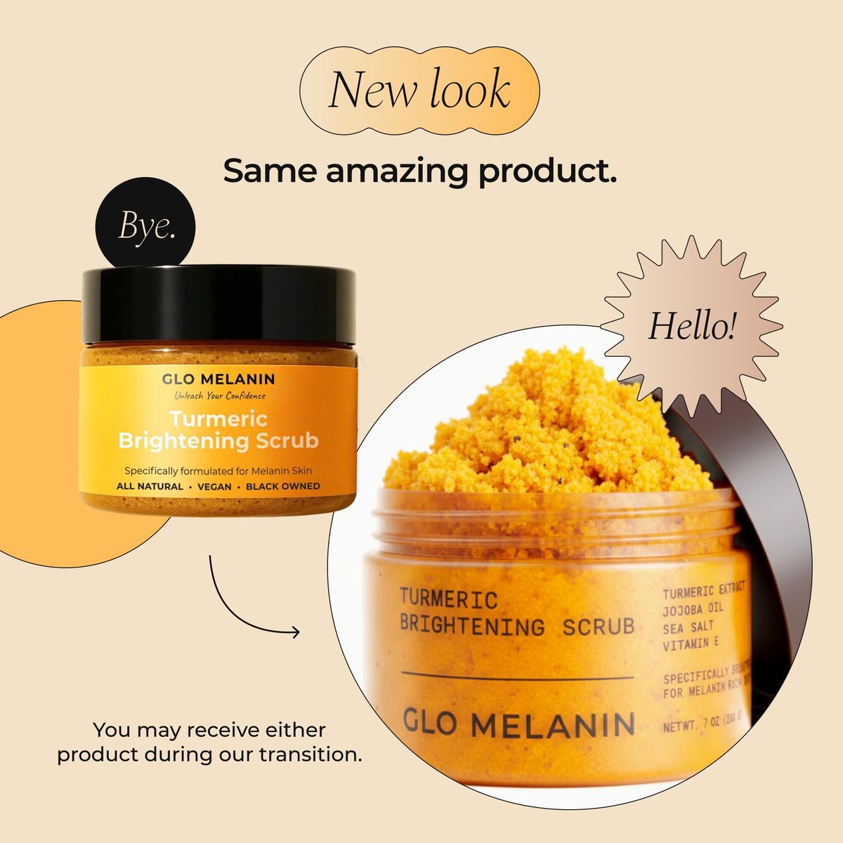 GLO Melanin Turmeric Scrub for Dark Spots – Brightening Body Scrub for Inner Thighs, Bikini Area, Underarms – Natural Exfoliating Face & Body Scrub (7 oz) - görsel 18