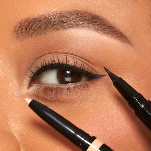 Tarte Double Take Awake Micro Liquid Liner – 2-in-1 Amazonian Clay-Infused Eyeliner Pen for Bold, Wide-Awake Eyes, Longwear, Waterproof, Vegan & Cruelty-Free, Full Size, Black Avelisse
