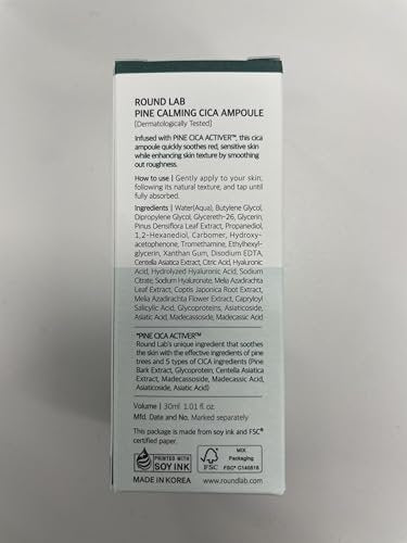 ROUND LAB Pine Calming Cica Ampoule 1.01 Fl Oz – Hydrating & Soothing Serum with Pine Cica and Hyaluronic Acid for Skin Barrier Strengthening, Gentle Exfoliation, Deep Moisture - görsel 18