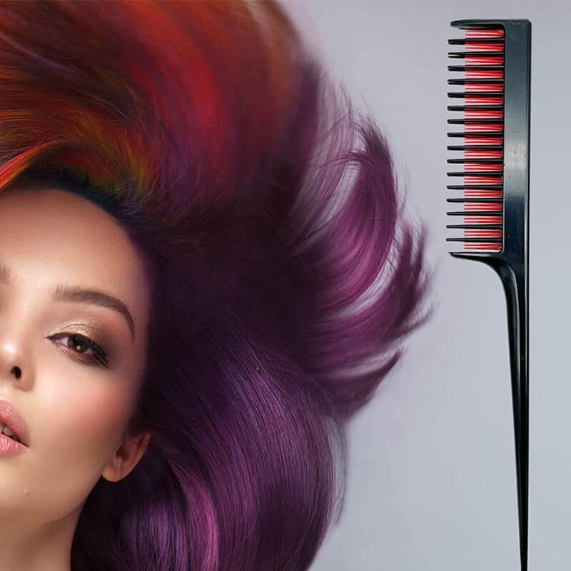 LLTGMV Triple Teasing Comb for Women – Fine Hair Styling & Sectioning Comb (Black, 8.27 In) - görsel 8