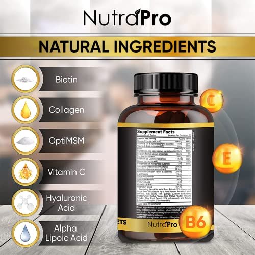 NutraPro Hair Growth Vitamins for Men - Anti Hair Loss Support with DHT Blocker & Biotin - 60 Count Avelisse