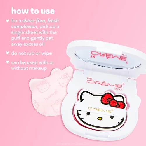 The Crème Shop x Hello Kitty Mattifying Green Tea Blotting Paper with Mirror and Puff - 100 Sheets - görsel 8