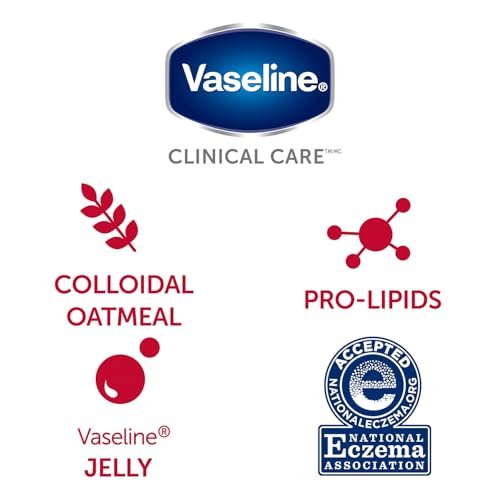 Vaseline Eczema Calming Therapy Cream 2-Pack with Colloidal Oatmeal + Original Lip Therapy – 3 Piece Set for Dry Skin Relief Avelisse